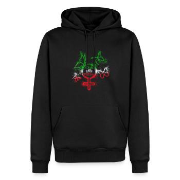 Femme Vie Liberté, Papillons,Iran,Graffiti - Sweat à capuche Premium bio Homme - noir - Devant - Nico (187cm)