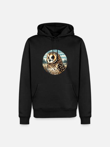 Sumpfohreule Eule - Männer Premium Bio Hoodie - Schwarz