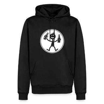 Drinking Bier - Männer Premium Bio Hoodie - Schwarz - Vorne - Nico (187cm)