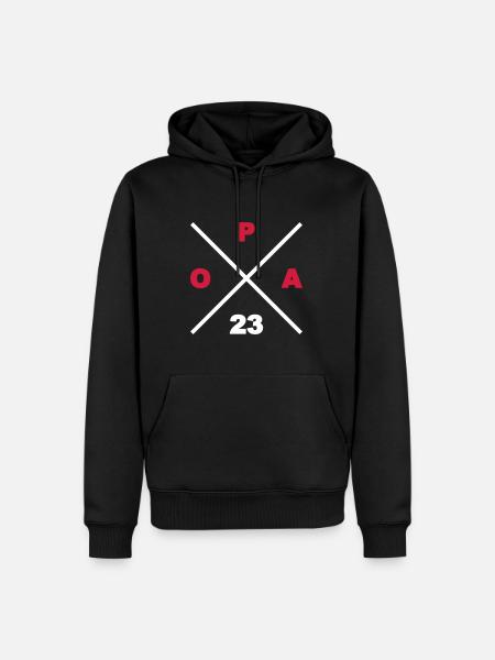 Opa 23 - Männer Premium Bio Hoodie - Schwarz