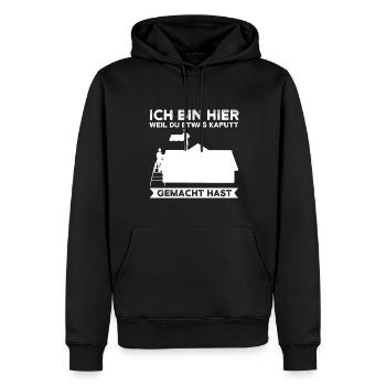Dachdecker Beruf Dachdeckerei Geschenk - Männer Premium Bio Hoodie - Schwarz - Vorne - Nico (187cm)