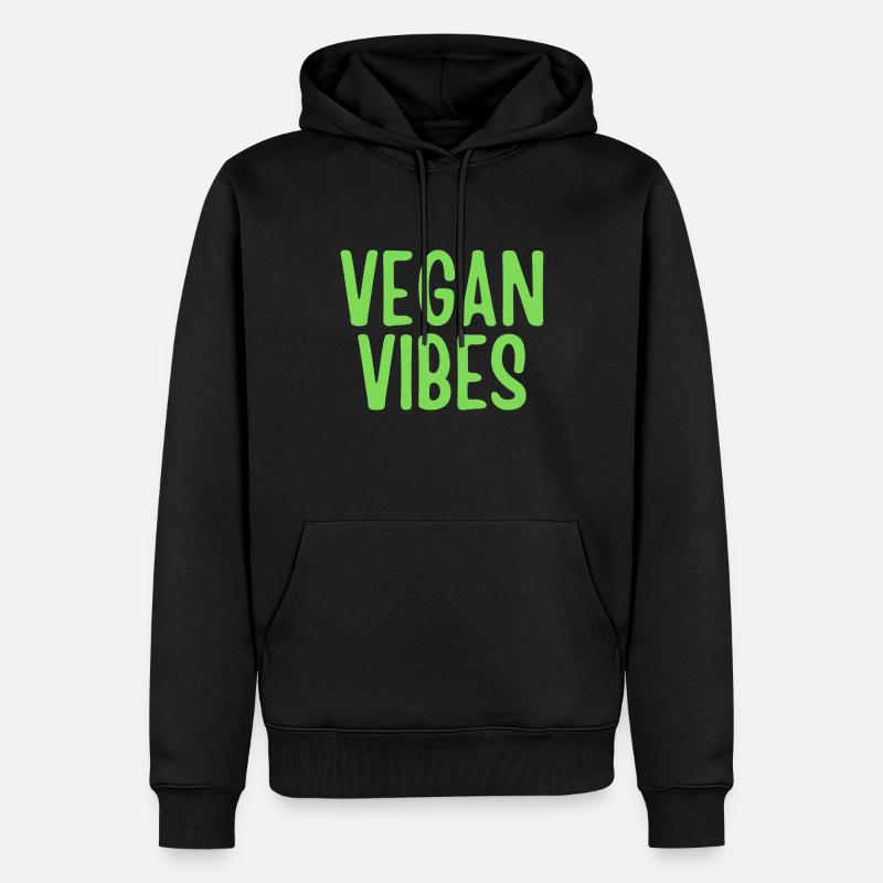 Vibrations végétaliennes - Sweat à capuche Premium bio Homme - noir