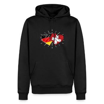 Schweizer Deutsches Herz Schweiz - Männer Premium Bio Hoodie - Schwarz - Vorne - Nico (187cm)
