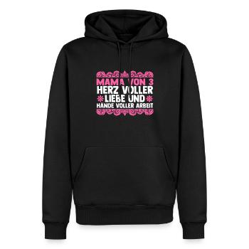 Mama Von 3 Kindern - Männer Premium Bio Hoodie - Schwarz - Vorne - Nico (187cm)