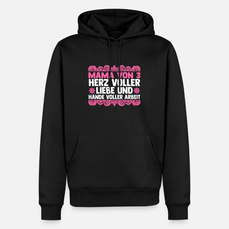Maman de 3 enfants - Sweat à capuche Premium bio Homme - noir