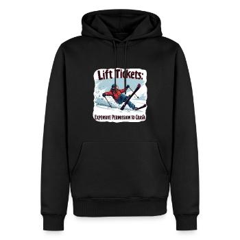 Billets de remontées mécaniques – ski et plaisir sur les pistes - Sweat à capuche Premium bio Homme - noir - Devant - Nico (187cm)