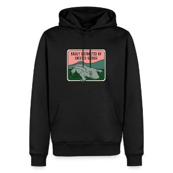 Abgelenkt von Crested Geckos Exotische - Männer Premium Bio Hoodie - Schwarz - Vorne - Nico (187cm)