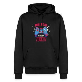 Gamer Gaming Mir Egal Ich Geh Zocken Geschenkidee - Männer Premium Bio Hoodie - Schwarz - Vorne - Nico (187cm)