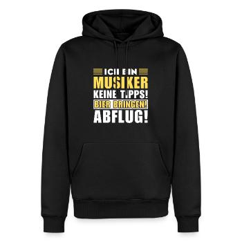 Ich bin Musiker - Keine Tipps! Bier bringen - Männer Premium Bio Hoodie - Schwarz - Vorne - Nico (187cm)