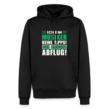 Ich bin Musiker - Keine Tipps! Bier bringen - Männer Premium Bio Hoodie - Schwarz - Vorne - Nico (187cm)