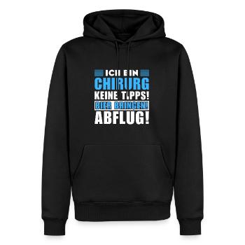 Ich bin Chirurg - Keine Tipps! Bier bringen - Männer Premium Bio Hoodie - Schwarz - Vorne - Nico (187cm)