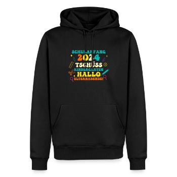 Eltern Schulkind Grundschule Erste Klasse Einschul - Männer Premium Bio Hoodie - Schwarz - Vorne - Nico (187cm)