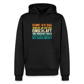 Faulenzer Langschläfer Motivation - Männer Premium Bio Hoodie - Schwarz - Vorne - Nico (187cm)