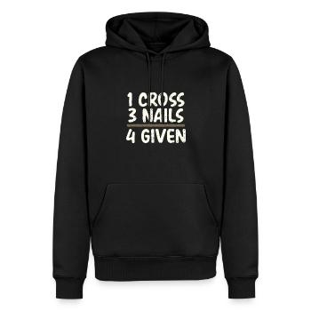 Christlicher Humor 1 Kreuz 3 Nägel 4 Given Christian - Männer Premium Bio Hoodie - Schwarz - Vorne - Nico (187cm)