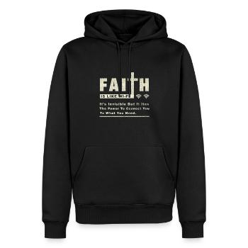 Glaube wie Wi Fi Unsichtbar Verbinden Sie sich mit Bedarf - Männer Premium Bio Hoodie - Schwarz - Vorne - Nico (187cm)