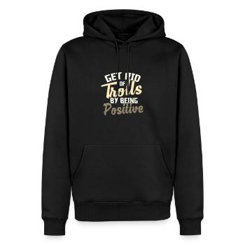 Befreien Sie sich von Trollen, indem Sie positiv gegen Mobbing vorgehen - Männer Premium Bio Hoodie - Schwarz - Vorne - Nico (187cm)