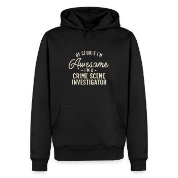 Spurensicherung - Kripo Polizei Kriminaltechnik - Männer Premium Bio Hoodie - Schwarz - Vorne - Nico (187cm)