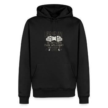 Bibliothécaire Gift Idea Search Engine avec cœur et - Sweat à capuche Premium bio Homme - noir - Devant - Nico (187cm)