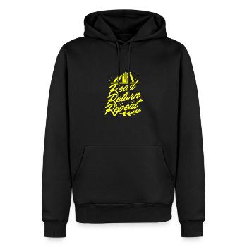 Bibliothécaire Cadeaux Lire Retour Répéter Livre Amoureux Cadeau - Sweat à capuche Premium bio Homme - noir - Devant - Nico (187cm)