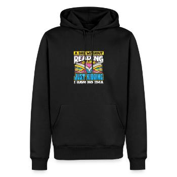 Cadeau d’amoureux des livres une journée sans lire juste plaisanter - Sweat à capuche Premium bio Homme - noir - Devant - Nico (187cm)