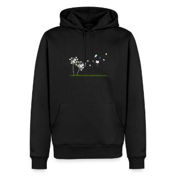 Livre Amoureux Cadeau Pissenlit Fleurs de Livres - Sweat à capuche Premium bio Homme - noir - Devant - Nico (187cm)