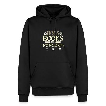 Dog Lover Cadeaux Chiens Livres et Popcorn Fun Dog - Sweat à capuche Premium bio Homme - noir - Devant - Nico (187cm)