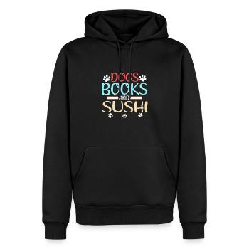 Sushi Fan Gift Dogs Livres et Sushi Dog Lover - Sweat à capuche Premium bio Homme - noir - Devant - Nico (187cm)