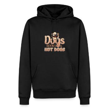 Dog Lover Gift Dogs Livres et Hot-Dogs - Sweat à capuche Premium bio Homme - noir - Devant - Nico (187cm)