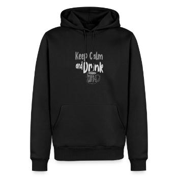 Kaffee Trinker Geschenk Ruhe bewahren und Kaffee trinken - Männer Premium Bio Hoodie - Schwarz - Vorne - Nico (187cm)