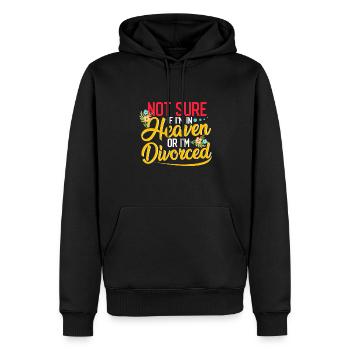 Sarcastique Je ne sais pas si au paradis ou divorcé - Sweat à capuche Premium bio Homme - noir - Devant - Nico (187cm)
