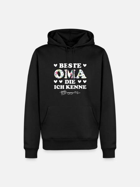 Oma Großmutter Großeltern Geschenk - Männer Premium Bio Hoodie - Schwarz