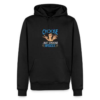 Ciseaux en papier rock Choisissez mais choisissez judicieusement Cadeau - Sweat à capuche Premium bio Homme - noir - Devant - Nico (187cm)