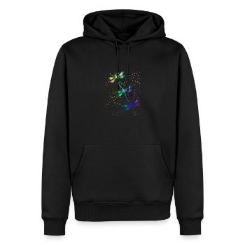 Libellules Amoureux de la Nature Cadeau Libellule - Sweat à capuche Premium bio Homme - noir - Devant - Nico (187cm)