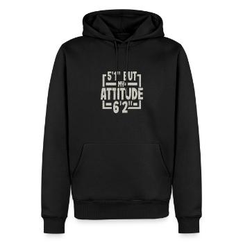 Short Person Gift 5ft 1in Attitude 6ft 2in - Men’s Premium Organic Hoodie - black - Front - Nico (187cm)