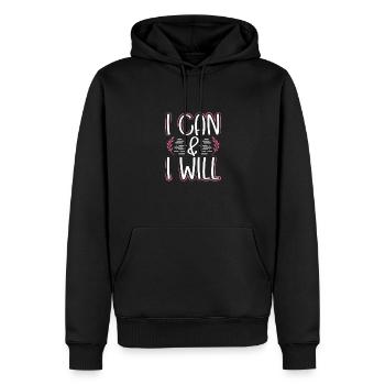 Feminism Gift I Can And I Will Gift for a Girl - Men’s Premium Organic Hoodie - black - Front - Nico (187cm)