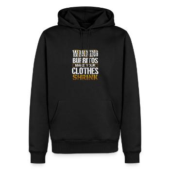 Burrito Lover Gift Warning Burritos Make Clothes - Sweat à capuche Premium bio Homme - noir - Devant - Nico (187cm)
