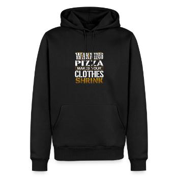 Avertissement cadeau Pizza Lover Pizza fabrique des vêtements - Sweat à capuche Premium bio Homme - noir - Devant - Nico (187cm)
