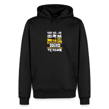Partner in Crime Sound Like Bad Person Grandma - Men’s Premium Organic Hoodie - black - Front - Nico (187cm)