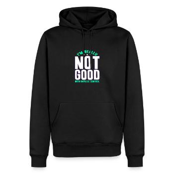 Sarcastic Gift Really Not Good With Impulse - Men’s Premium Organic Hoodie - black - Front - Nico (187cm)