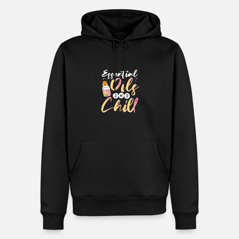 Ätherische Öle und ätherische Kälteöle - Männer Premium Bio Hoodie - Schwarz