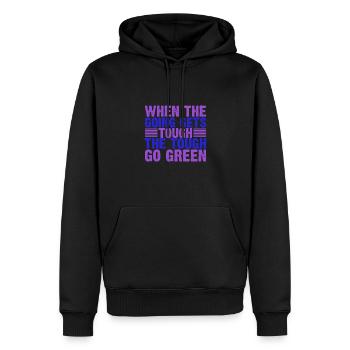 Les cadeaux des écologistes quand les choses se corsent - Sweat à capuche Premium bio Homme - noir - Devant - Nico (187cm)