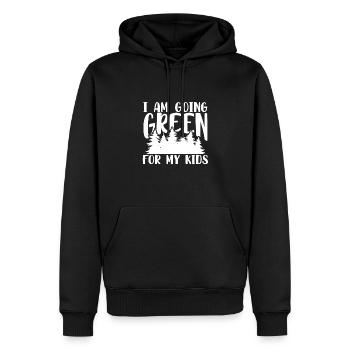 La sensibilisation aux changements climatiques passe au vert pour mes enfants - Sweat à capuche Premium bio Homme - noir - Devant - Nico (187cm)