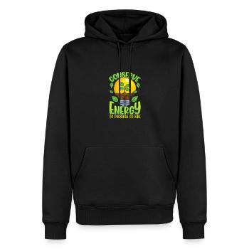 Environnement Conserver l’énergie Préserver l’avenir - Sweat à capuche Premium bio Homme - noir - Devant - Nico (187cm)