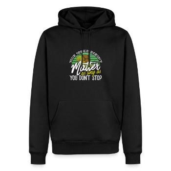 Niedliche Schildkrötengeschwindigkeit spielt keine Rolle Hören Sie nicht auf - Männer Premium Bio Hoodie - Schwarz - Vorne - Nico (187cm)
