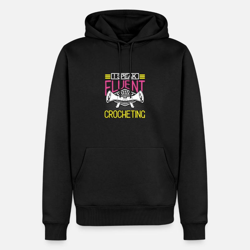 Häkelgeschenk Speak Fluent Häkelgeschenk - Männer Premium Bio Hoodie - Schwarz