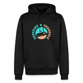 Sunshine and Cornhole Wurfbeutel zum Werfen, - Männer Premium Bio Hoodie - Schwarz - Vorne - Nico (187cm)
