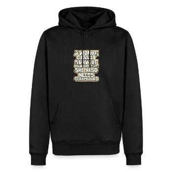 Scrapbooker Gift Woman Can’t Survive Wine Alone - Sweat à capuche Premium bio Homme - noir - Devant - Nico (187cm)