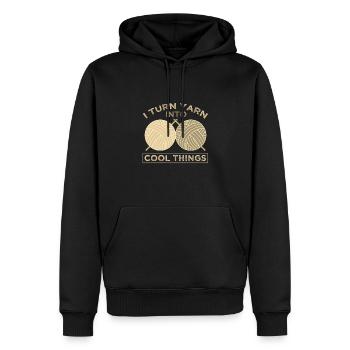 Les cadeaux de tricot transforment le fil en choses cool Tricoter - Sweat à capuche Premium bio Homme - noir - Devant - Nico (187cm)