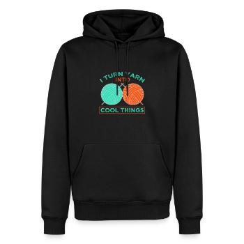Les cadeaux de tricot transforment le fil en choses cool Tricoter - Sweat à capuche Premium bio Homme - noir - Devant - Nico (187cm)