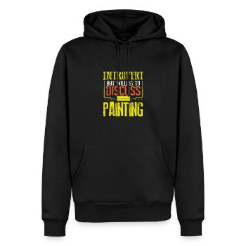 Maler Geschenk introvertiert bereit zu diskutieren - Männer Premium Bio Hoodie - Schwarz - Vorne - Nico (187cm)